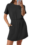 ANRABESS Womens Wrinkle Free Summer Casual Short Sleeve Mini T Shirt Dress